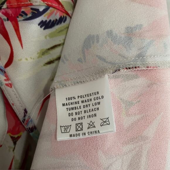 Bollie Tropical Floral Print Maxi Wrap Dress Size 8 Flutter Sleeve Feminine Date - Picture 6 of 10